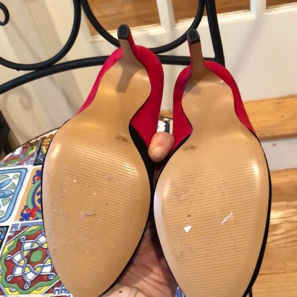 Sole Society color block red/black round toe pump - Picture 7 of 7